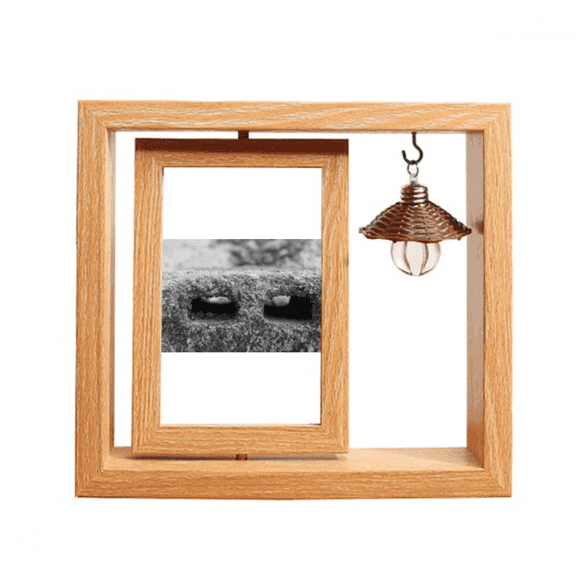 industrial material photography Wooden Rotating Picture Photo Frame 4x6