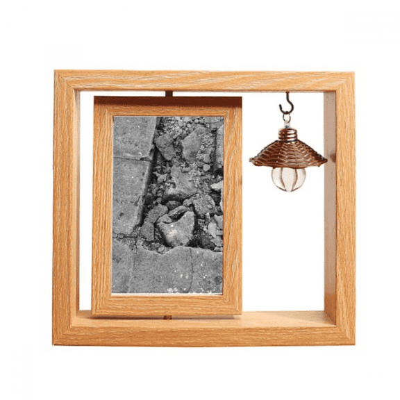 industrial material photography Wooden Rotating Picture Photo Frame 4x6
