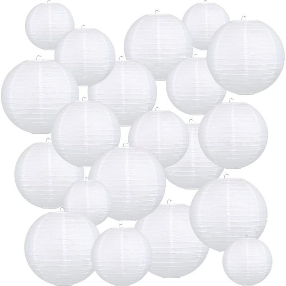 inese White Hanging Paper Lantern in 4” 6” 8” 10” 12” Great for Wedding and Party Decorations Durable and reusable