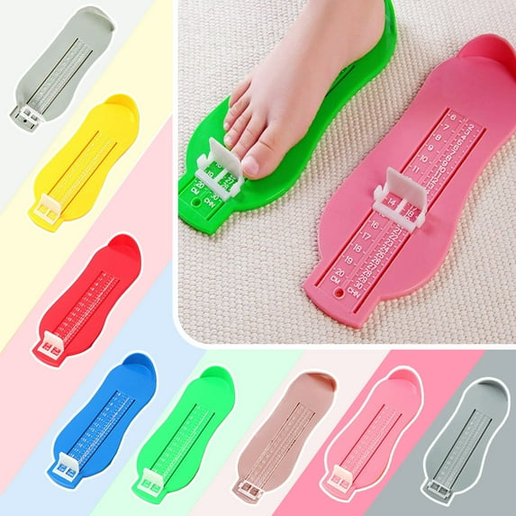 infant Foot Measuring Gauge, Shoe Size Chart Conversion, 7.8X2 in Lightweight Plastic, Accurate Foot Sizing, Baby Shoe Fitting, Solid Green, 1 Pc