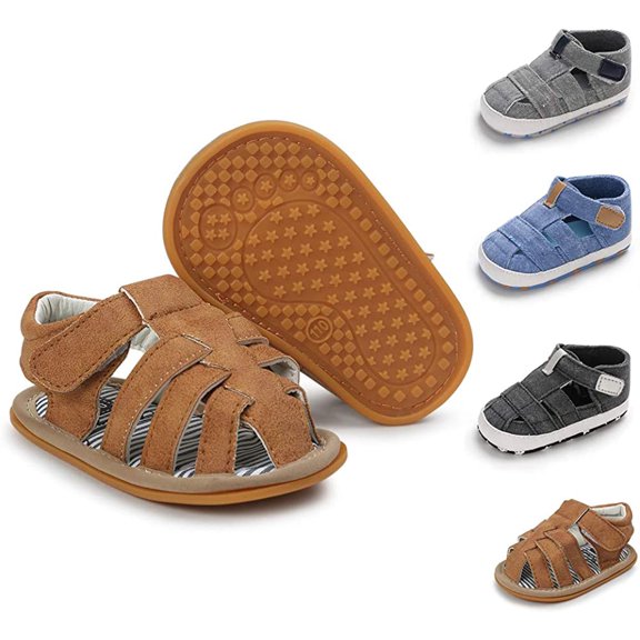 infant baby boys girls Summer Beach Sandals Non Slip Soft Rubber Sole Toddler Outdoor Closed-Toe First Walker Shoes