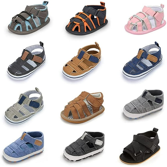 infant baby boys girls Summer Beach Sandals Non Slip Soft Rubber Sole Toddler Outdoor Closed-Toe First Walker Shoes