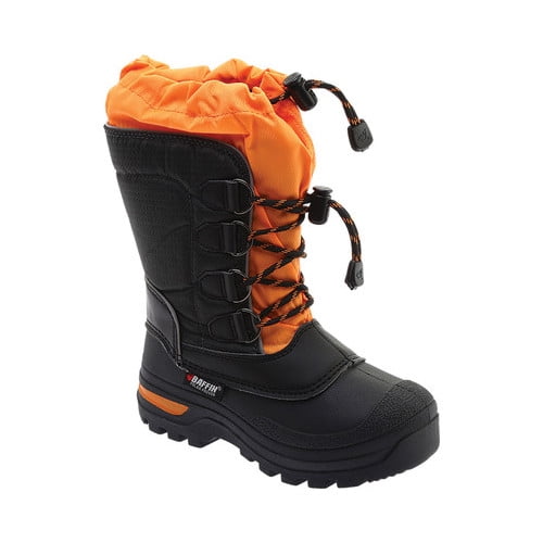 baffin pinetree snow boot, charcoal/orange, 8 m us big kid
