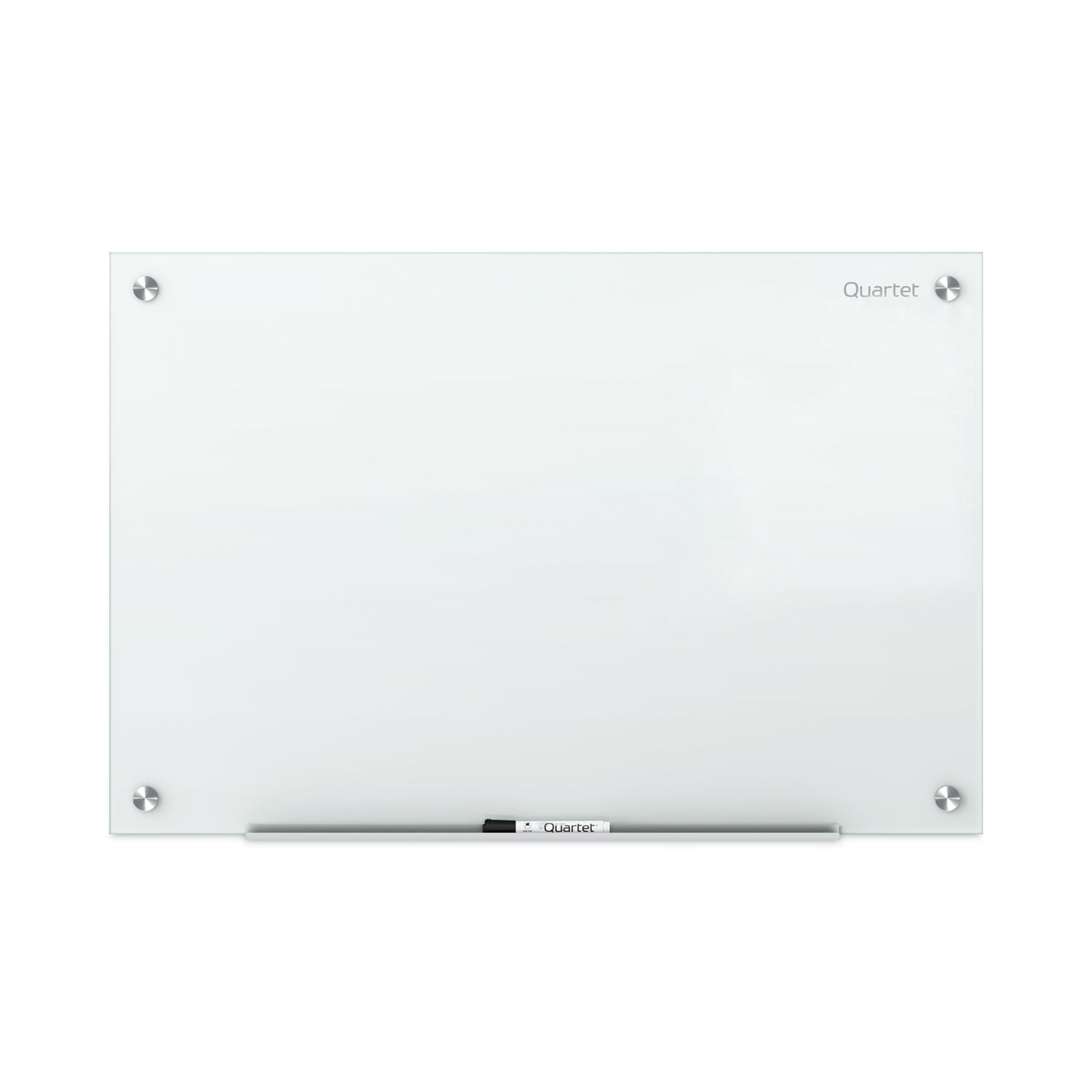 36" x 24" White Magnetic Tempered Glass Dry Erase Board