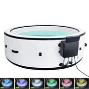 Seizeen Inflatable Hot Tub for 4-6 People, Portable Hot Tub with Colorful Light, Luxurious Home SPA with 150pcs AirJet, 69''Dia, Max 104℉