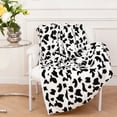inhand Cow Print Blanket, Baby Girl Cow Printed Flannel Throw Blanket for Sofa, Kids Fleece