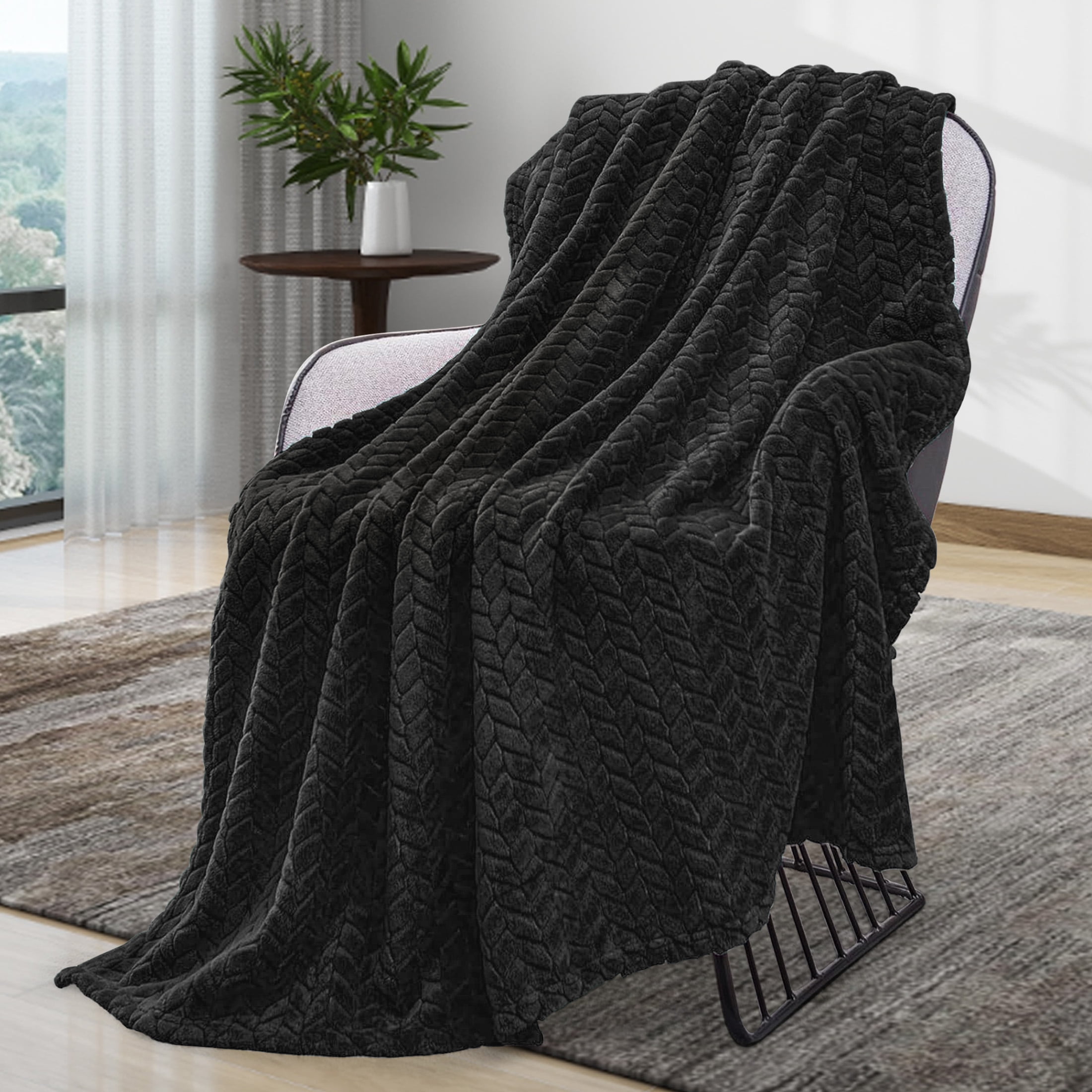 Fleece Throw Blanket, Cozy Plush Fleece Blanket Queen Size, Washable