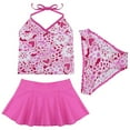 thumbnail image 1 of inhzoy Big Girls 3Pcs Tankini Set Floral Crop Top with Skirts Bottoms Swimsuit, 1 of 6