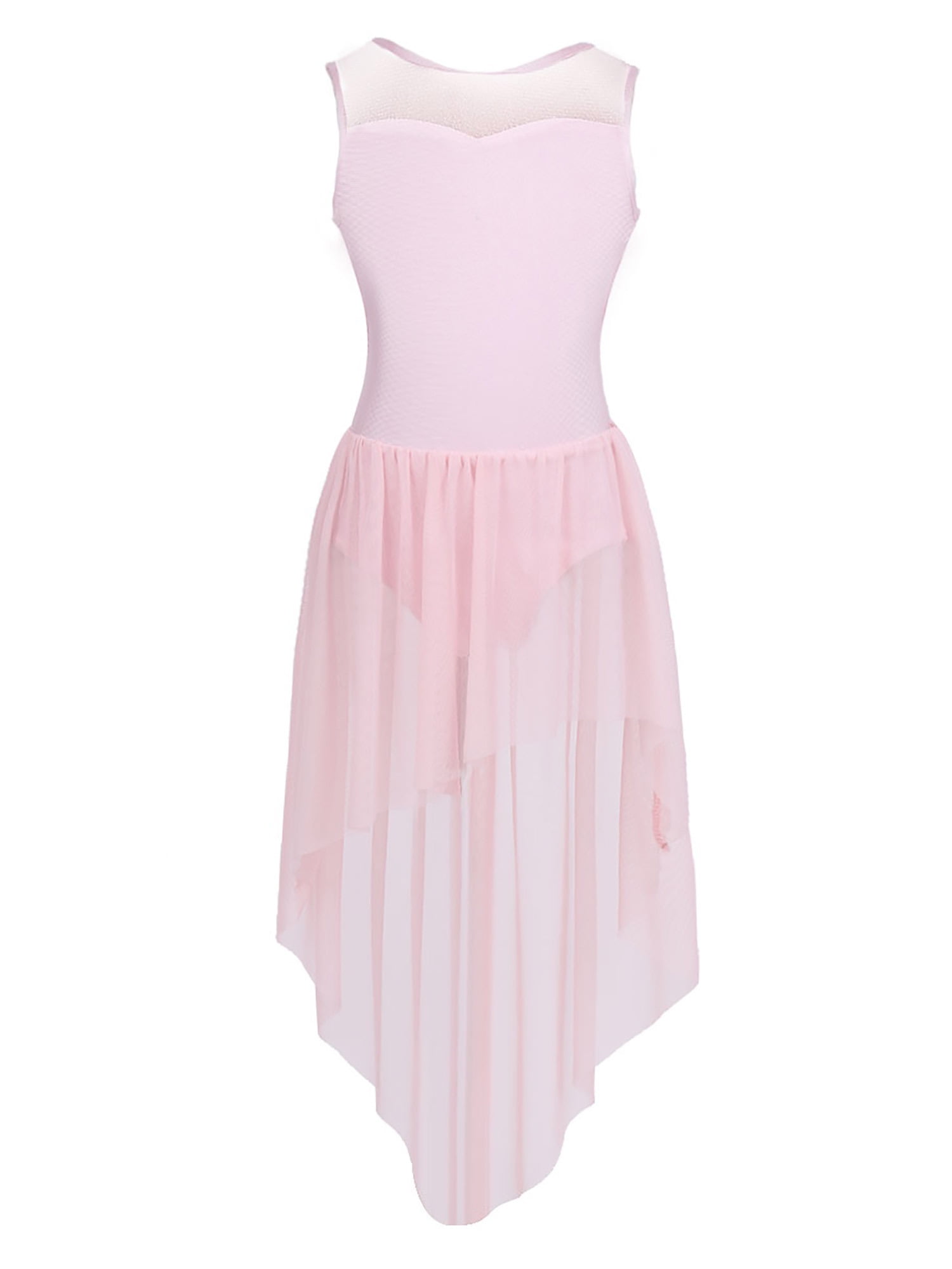 UK Girls Kid Chiffon High Low Wrap Skirts Latin Lyrical Ballet - Foto 2