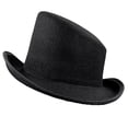 thumbnail image 1 of inhzoy Classic Fedora Hat Flat Top Hat Gentleman Topper Hats Derby Cap for Cocktail Formal Party Black One Size, 1 of 1