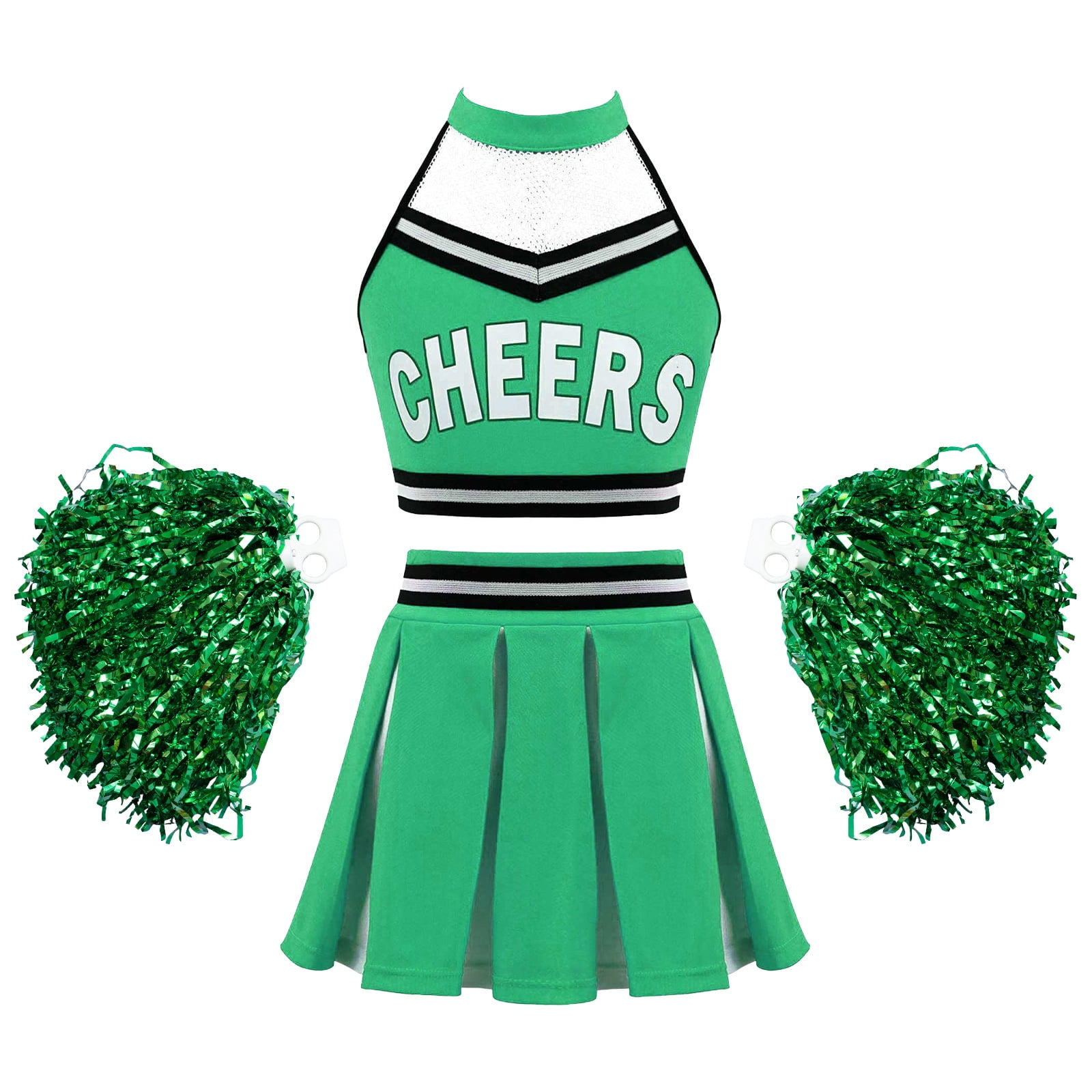 Green pleated outlet cheerleading skirt