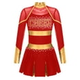 thumbnail image 1 of inhzoy Girls High School Musical Festival Cheerleading Uniforms Shiny Sequins Cheer Outfit Cheer Leader Dresses Red 10, 1 of 5