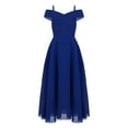 thumbnail image 1 of inhzoy Girls Junior Cold Shoulder V Neck Wedding Bridesmaid Dress Formal Party Evening Gowns Royal Blue 8, 1 of 5