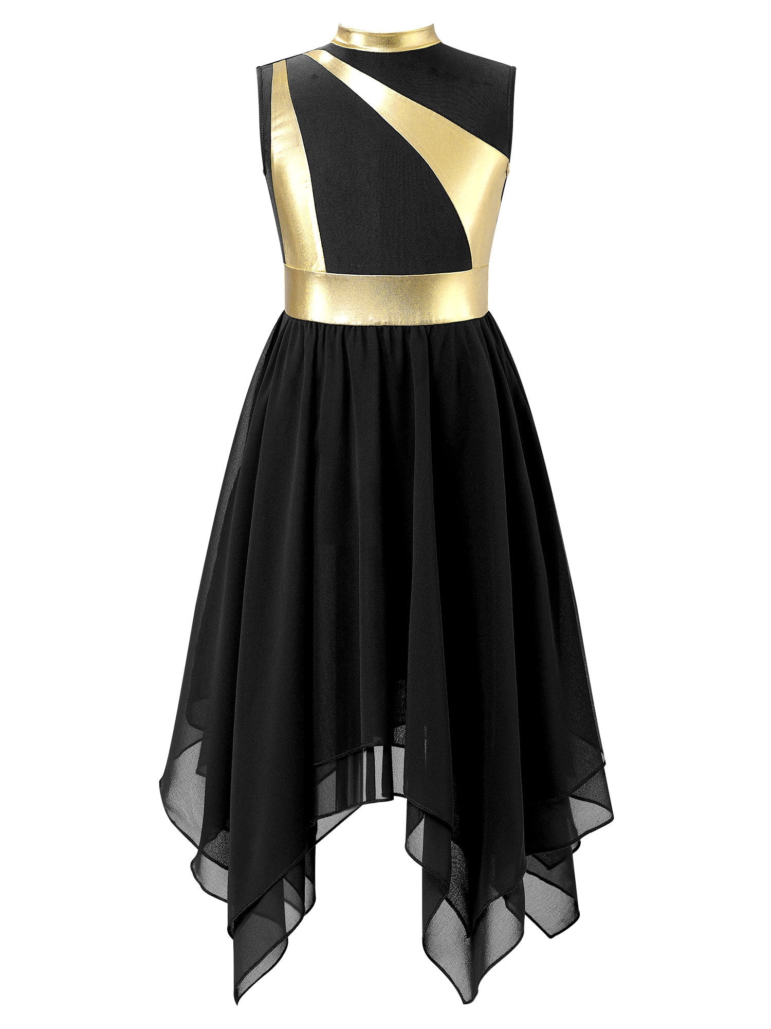 inhzoy Girls Kids Mock Neck Liturgical Praise Dance Dress Black 10 -  Walmart.com