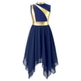 thumbnail image 1 of inhzoy Girls Kids Mock Neck Liturgical Praise Dance Dress Navy Blue 12, 1 of 7