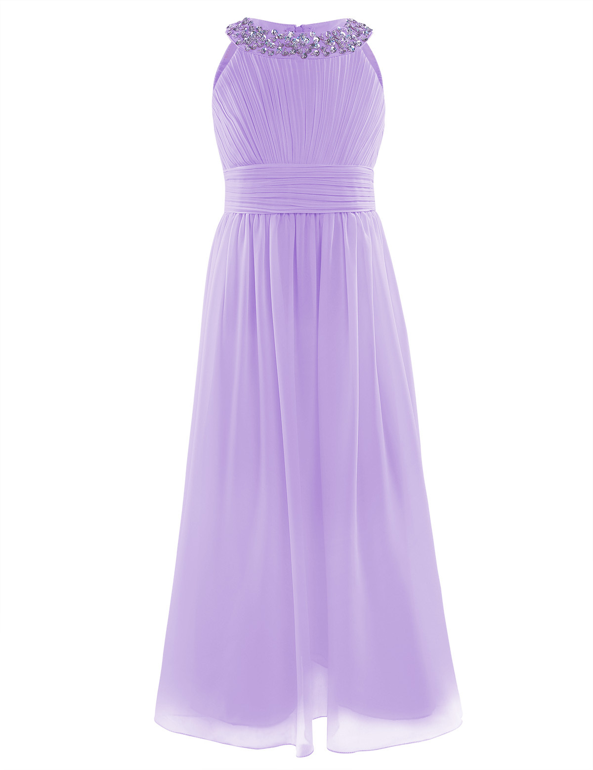 inhzoy Girls Sequins Chiffon Wedding Bridesmaid Dress Lavender 14 ...