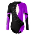 thumbnail image 1 of inhzoy Girls Shiny Rhinestone Gymnastics Leotards Purple 8, 1 of 6