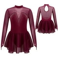 thumbnail image 1 of inhzoy Girls Tulle Splice Long Sleeves Mock Neck Cutouts Back Leotard Dress, 1 of 7