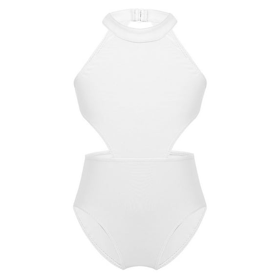 inhzoy Gymnastic Leotards for Girls One-Piece Cutout Side Ballet Dancewear Activewear A Ivory 4