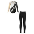 thumbnail image 1 of inhzoy Kid Girls Long Sleeve Gymnastic Leotards with Leggings Metallic Skating Ballet Dancewear Silver-A 16, 1 of 5