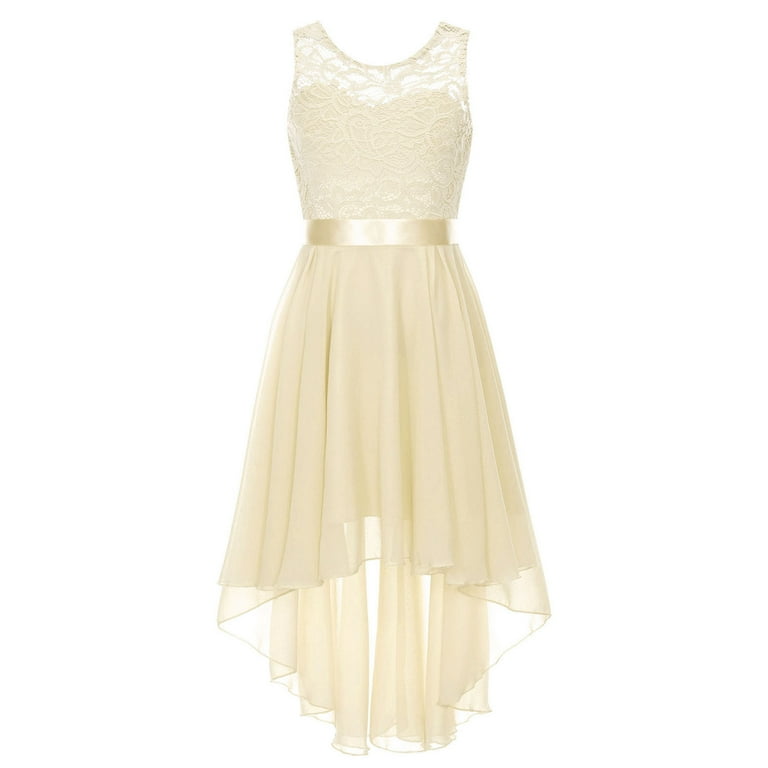 Champagne High Low Hem Lace Prom Dress Champagne High Low Hem Lace Prom Dress