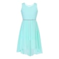 thumbnail image 1 of inhzoy Kids Big Girls Flower Girls Dress Chiffon Rhinestone Bridesmaid Wedding Birthday Party Gowns,Sizes 4-16 Mint Green 10, 1 of 5