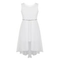 thumbnail image 1 of inhzoy Kids Big Girls Flower Girls Dress Chiffon Rhinestone Bridesmaid Wedding Birthday Party Gowns,Sizes 4-16 White 4, 1 of 9