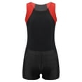 thumbnail image 1 of inhzoy Kids Boys 2PCs Gymnastic Sports Suit Sleeveless Tank Leotard Unitard with Shorts 6-16 Red&Black 16, 1 of 5