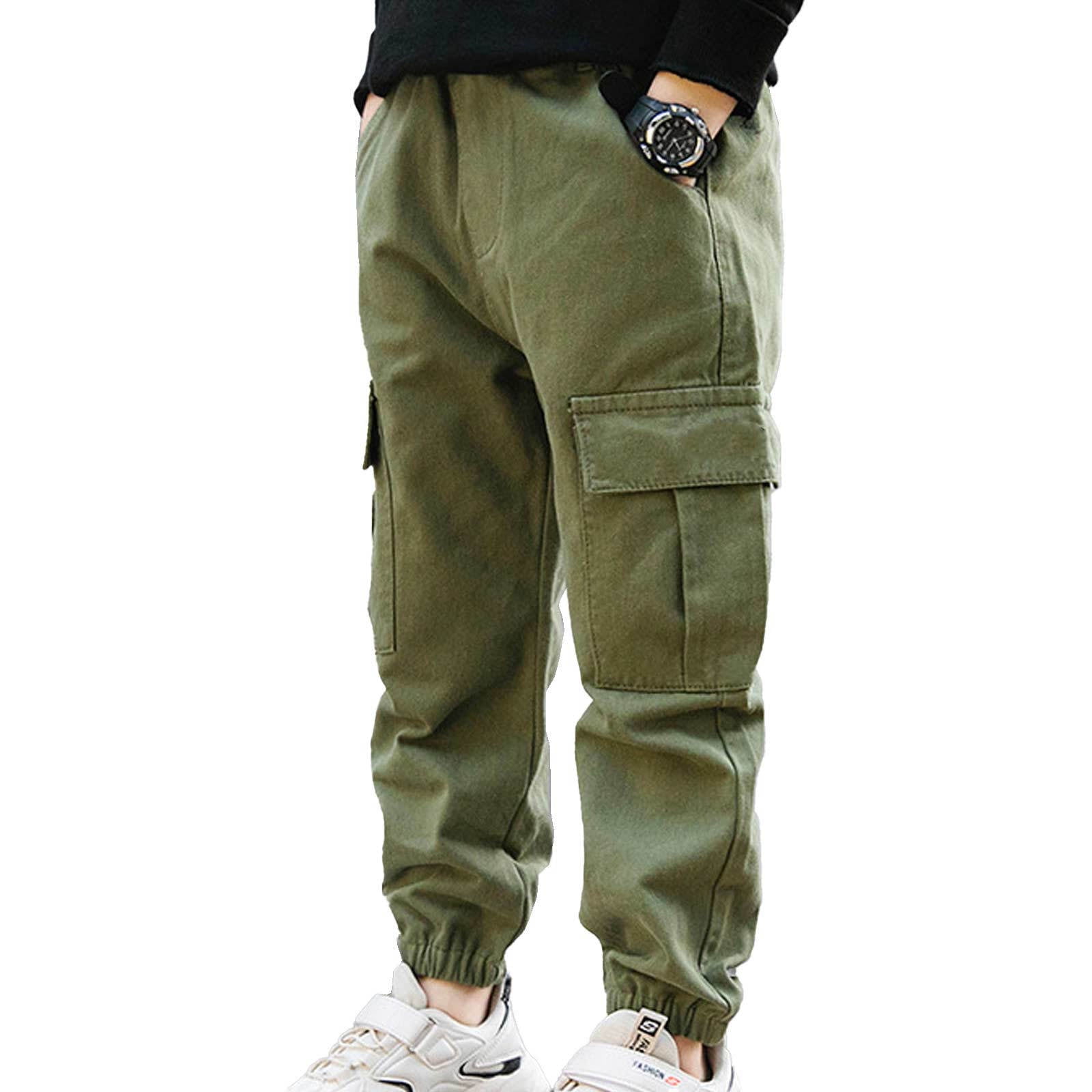 inhzoy Kids Boys Cargo Pants Hip Hop Street Dance Pants Trousers