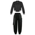 thumbnail image 1 of inhzoy Kids Boys Girls 2PCs Hip Hop Jazz Street Dance Outfti Sets Metallic Jacket with Sweatpants Black 8, 1 of 9