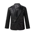 thumbnail image 1 of inhzoy Kids Boys Shiny Sequins Suit Blazer One Button Formal Tuxedo Jacket A Black 10, 1 of 8