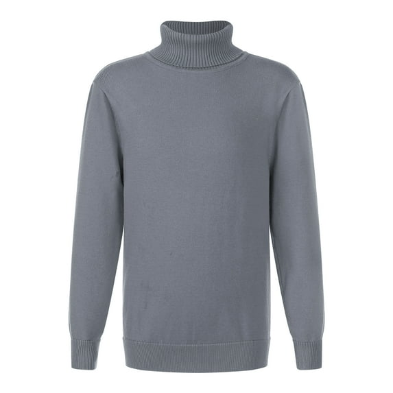 inhzoy Kids Boys Turtleneck Knitted Pullover Thermal Tops Long Sleeve Sweatshirt Jumper Grey 3-4