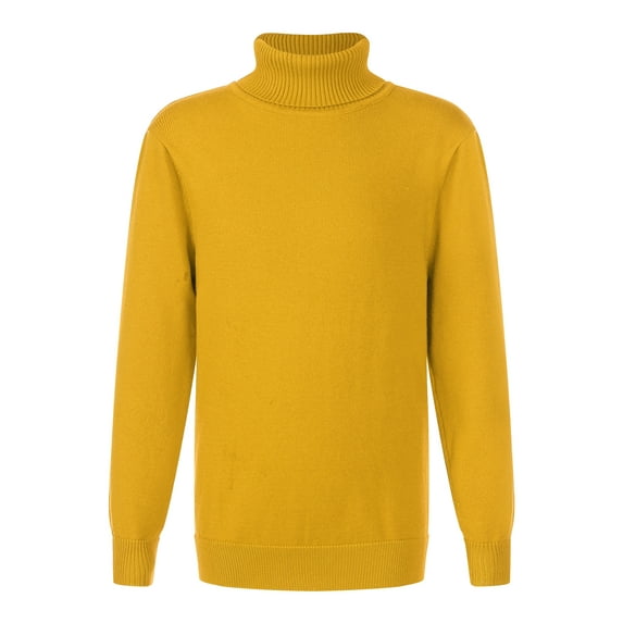 inhzoy Kids Boys Turtleneck Knitted Pullover Thermal Tops Long Sleeve Sweatshirt Jumper Yellow 2-3