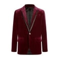 thumbnail image 1 of inhzoy Kids Boys Velvet Blazer Suit Jacket Gentleman Formal Jacket Outerwear,Sizes 4-16 Burgundy 4, 1 of 5