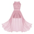 thumbnail image 1 of inhzoy Kids Flower Girls Bridesmaid Romper Dress Floral Lace Maxi Dress Gowns for Wedding Birthaday Evening Party Pink 4, 1 of 8