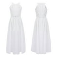 thumbnail image 1 of inhzoy Kids Flower Girls Bridesmaid Romper Dress Floral Lace Maxi Dress Gowns for Wedding Birthaday Evening Party White 10, 1 of 7