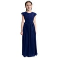 thumbnail image 1 of inhzoy Kids Flower Girls Dress Cap Sleeve Bridesmaid Princess Costumes Birthday Wedding Party Gowns Navy Blue 10, 1 of 7