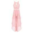 thumbnail image 1 of inhzoy Kids Flower Girls Halter Neck Evening Dress Lace Prom Maxi Gown Pink 6, 1 of 5