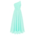thumbnail image 1 of inhzoy Kids Flower Girls One Shoulder Maxi Wedding Gown Junior Bridesmaid Birthday Party Chiffon Dress Mint Green 16, 1 of 4