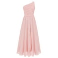 thumbnail image 1 of inhzoy Kids Flower Girls One Shoulder Maxi Wedding Gown Junior Bridesmaid Birthday Party Chiffon Dress Pink 14, 1 of 5