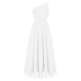 thumbnail image 1 of inhzoy Kids Flower Girls One Shoulder Maxi Wedding Gown Junior Bridesmaid Birthday Party Chiffon Dress White 12, 1 of 4