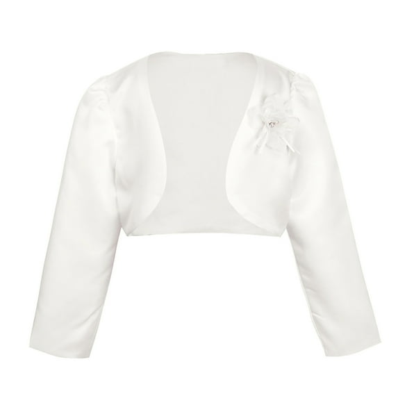 inhzoy Kids Flower Girls Stain Long Sleeves Bolero Shrug Jacket