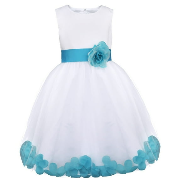 inhzoy Kids Flower Girls Wedding Party Petals Tulle Dress
