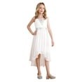 thumbnail image 1 of inhzoy Kids Girl's Sequins Junior Bridesmaid Dress Bowknot Back High Low Hem Flower Girl Dress Birthday Pageant Party Princess Dress Silver 14, 1 of 8