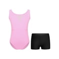 thumbnail image 1 of inhzoy Kids Girls 2 Piece Gymnastics Outfits Sleeveless Ballet Dance Leotard Athletic Biketard Unitard with Shorts Set Pink 16, 1 of 7