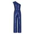 thumbnail image 1 of inhzoy Kids Girls Allover Sequins Jumpsuit One Shoulder Party Romper Birthday Prom Wedding Gown Playsuit Navy Blue 14, 1 of 5