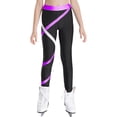 thumbnail image 1 of inhzoy Kids Girls Athletic Figure Skating Training Dance Pants Shiny Leggings Activewear,Sizes 6-16 Dark Purple 10, 1 of 8