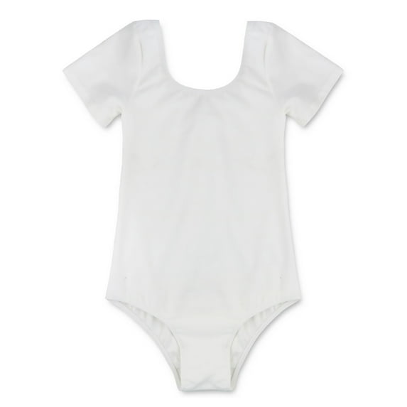 inhzoy Kids Girls Basic Ballet Leotard Ballet Dance Gymnastics Bodysuit Dancewear White 10