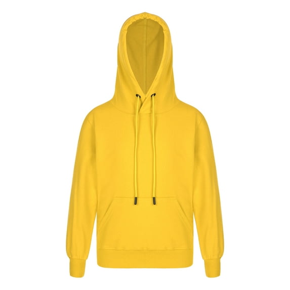 inhzoy Kids Girls Boys Long Sleeve Hoodies Casual Hooded Pullover Top Sweatshirt School Uniform Yellow 11-12