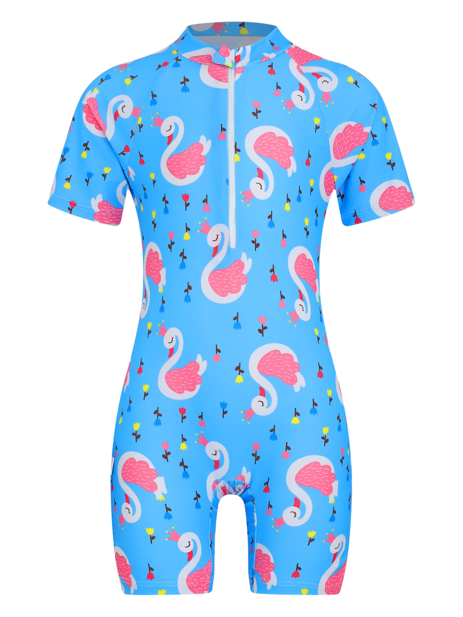 Saashi Stand Collar Short Sleeves Colorful Kids' Rash Guard Swimsuit main image 0